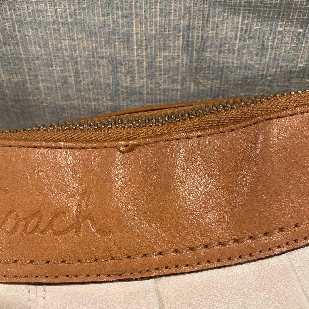 Coach Ashley White Leather Hobo Bag – Brown Trim, VGUC - Picture 10 of 11